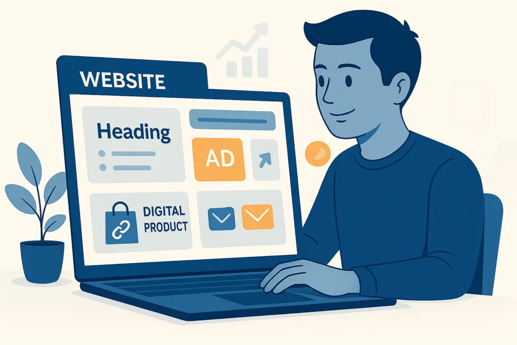 Make money from blogging using ads, affiliate marketing, email lists, and digital products.