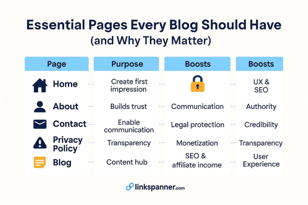 Essential Pages Every Blog Should Have