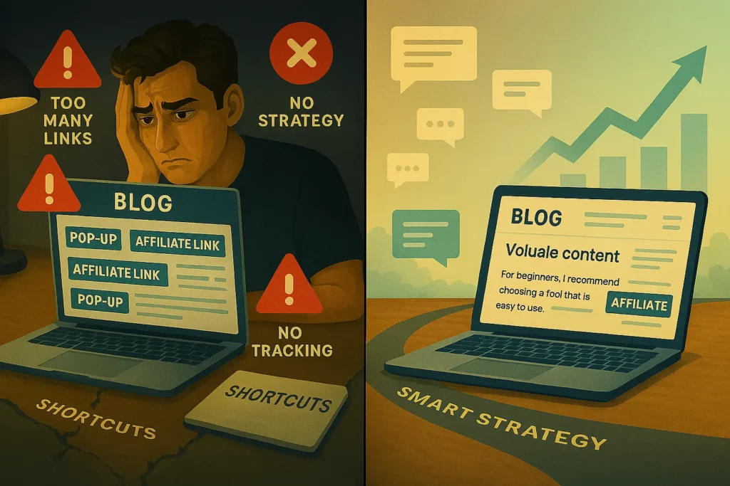 Common affiliate marketing mistakes when trying to get free traffic