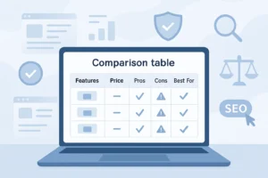 Comparison tables for affiliate products that help readers make confident buying decisions.