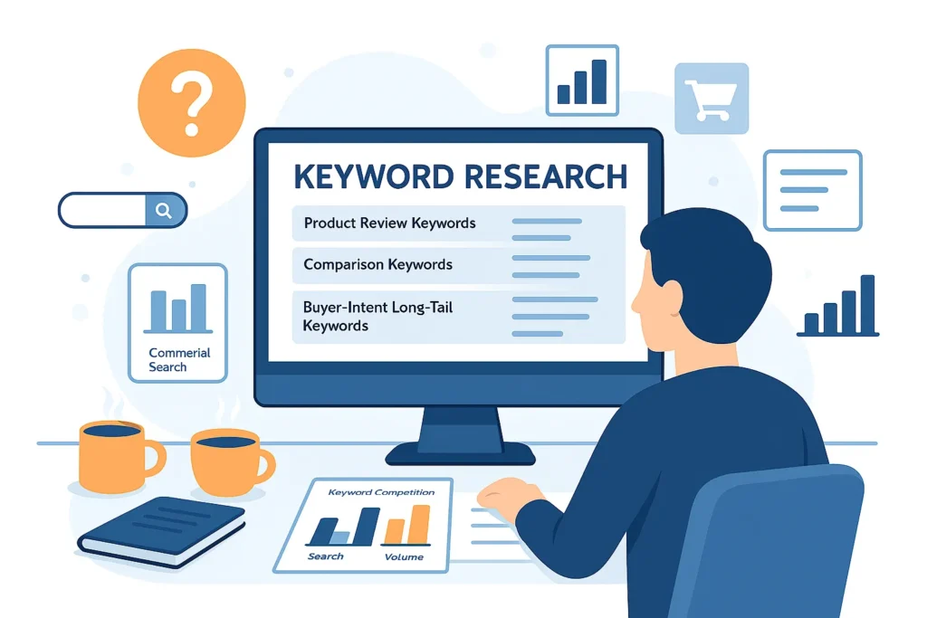 Content strategy planning for affiliate marketing websites with pillar content and product reviews