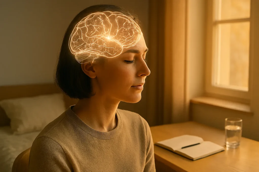 Illustration showing brain activation and mental clarity during a Productive Morning Routine